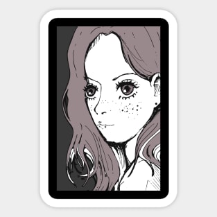 Portrait girl Sticker